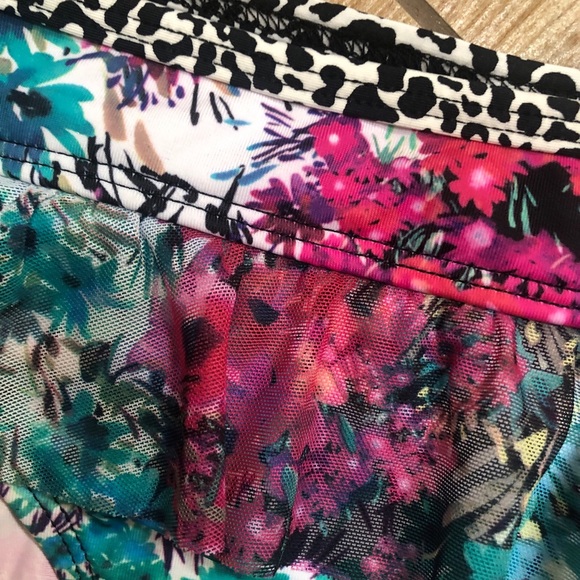 NWT Kenneth Cole Reaction ($46) BRIGHT Bikini Swim Hipster Bottom W/mesh Ruffle. - Picture 3 of 8